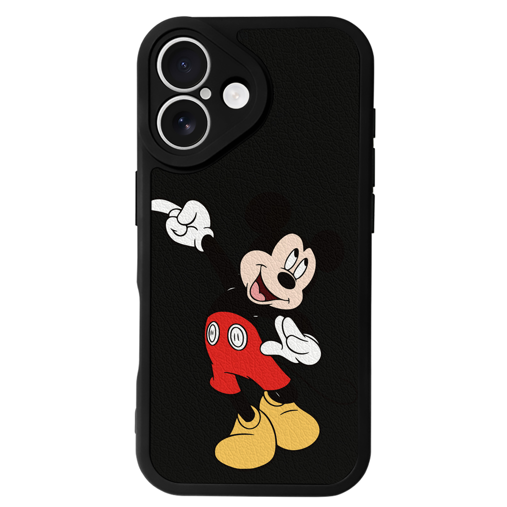 （画像用） ミッキーマウス Mickey Mouse 【iPhone 16シリーズ対応】シリコンスマホケース（レザー調） 材質：シリコン